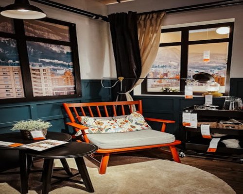 A cozy reading chair setup in an apartment